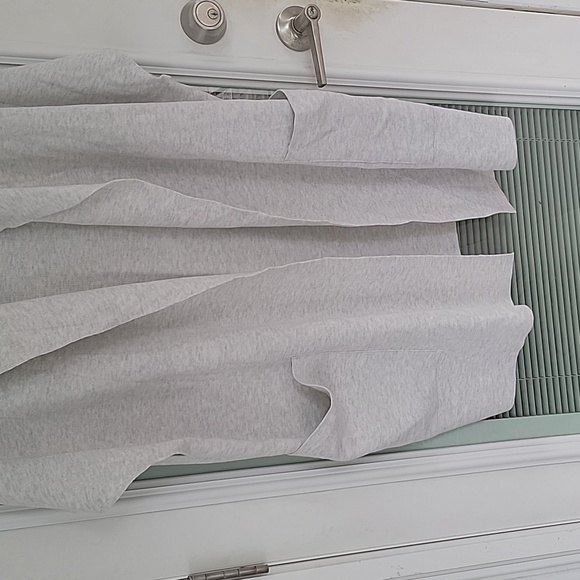 J. Jill Women's Gray Open Front Cardigan Sweater Short Sleeve Oversized Sz L - Picture 2 of 8